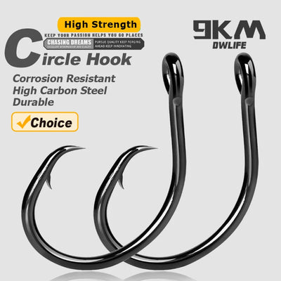 Fishing 5X Circle Hooks Saltwater 25~ High Carbon Steel | SAMAG