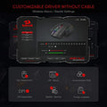 Redragon M913 Gaming 16000 DPI Wired 2.4Ghz Wireless RGB Optical Gamer Mice 16 Programmable Buttons, Black/White Mouse