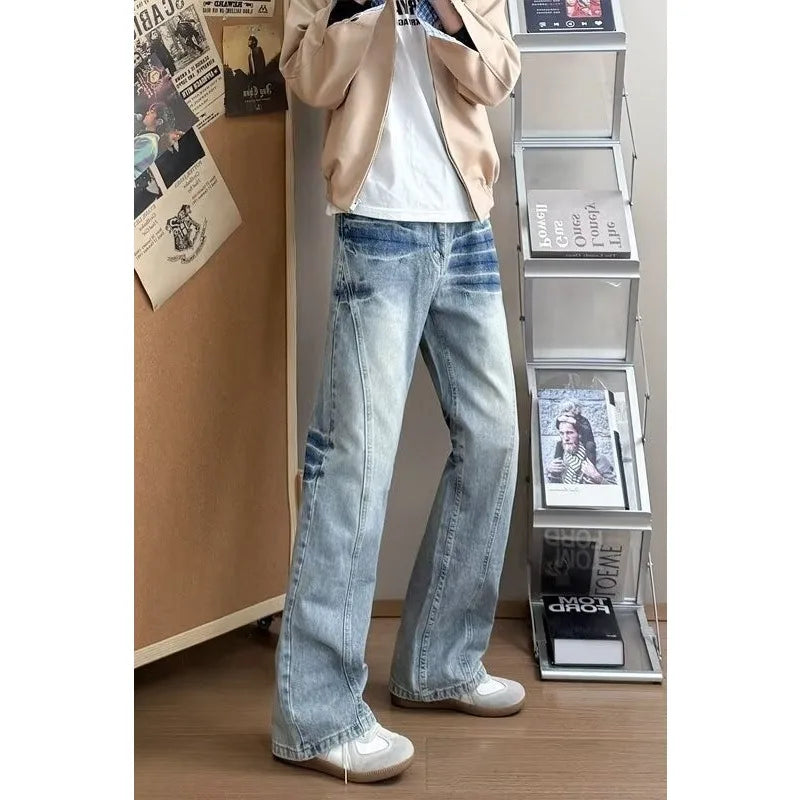 Men's Lightning Pattern Denim Jeans High Street Style | SAMAG