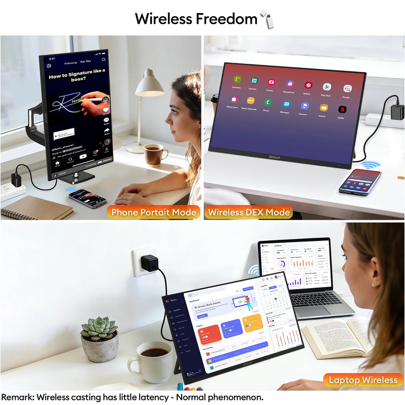ZEUSLAP ZS18 18.5" HDMI+USB Multimedia Playback, Wired and Wireless Mirroring Supported Portable Monitor for Advertising Display