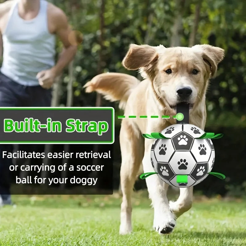 Interactive Dog Soccer Ball, Durable and Tear-Resistant Pet Soccer Ball, Outdoor Retrieval Training Ball for Dogs