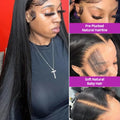 300 High Density Hd 13x4 13x6 Bone Straight Human Hair Lace Front Wigs Pre Plucked Baby Hair Brazilian 40 46 Inch 360 Full Lace Frontal Wigs For Black Women 100% Real Human Hair Natural Black Color