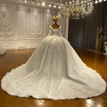 Luxury Sparkly Ball Gown Wedding Dress Long Sleeves - View 3 | SAMAG