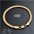 Fine 18K gold 6MM soft snake bone Chain 925 Sterling silver Bracelets for Women men Fashion Party Gifts elegant Jewelry