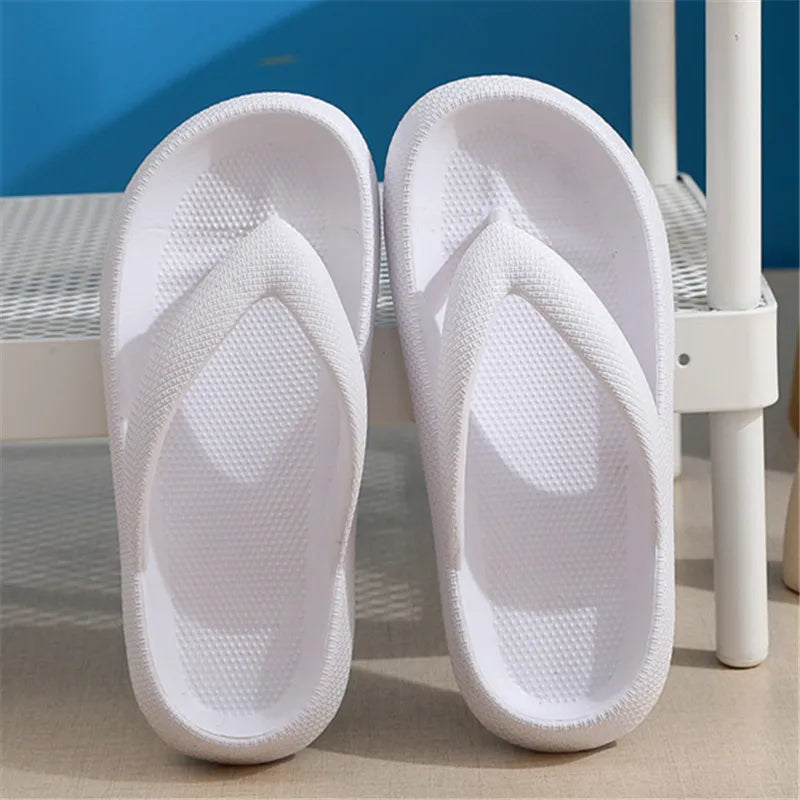 Rimocy Soft Sole EVA Women's Flip Flops 2026Summer Beach Non-slip Cloud Slippers Women Thick Platform Clip Toe Bathroom Slides