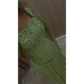 Mila Customized Green A-line Pleats Square Collar Prom | SAMAG