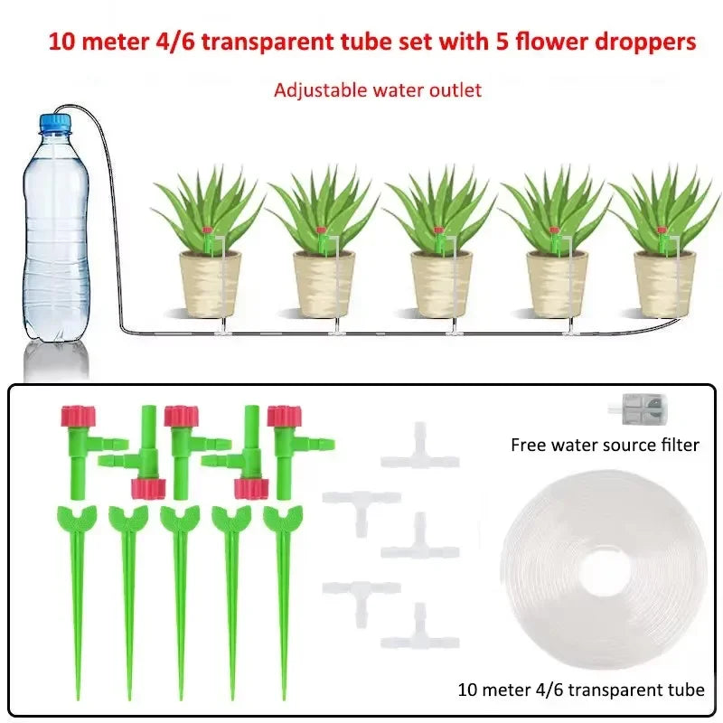 Garden Regulating Drip Irrigation Kit Automatic Watering Device 4/7mm Hose Potted Plants Watering Saving Micro Dripper