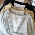 Korean Casual Sweet Fungus Lace Collar Women's Shirt - View 4 | SAMAG