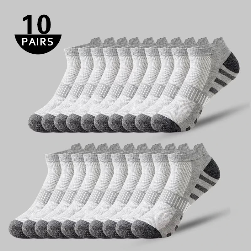 10 Pairs men's short socks Summer thin black white grey | SAMAG