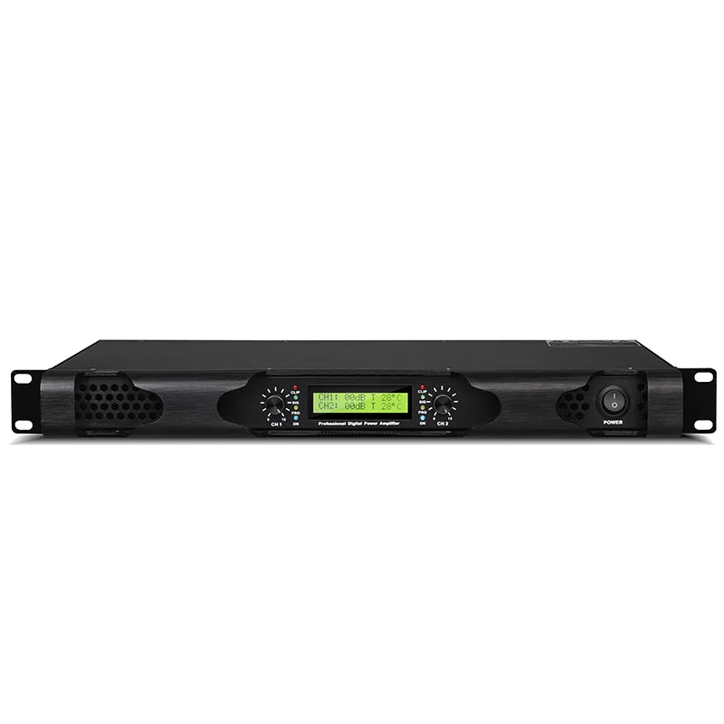 1U 2X600W Power Amplifier 2-Channel Lightweight Amplifier Digital Power Amplifier Stage Performance Audio DJ Power Amplifier