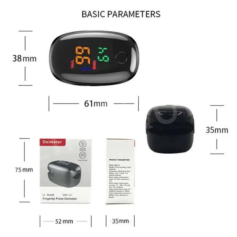 Medical Arm Blood Pressure Meter Tensiometers Tonometer Cuff Fever Thermometer Oximeter Heart Rate 3 IN 1 Set
