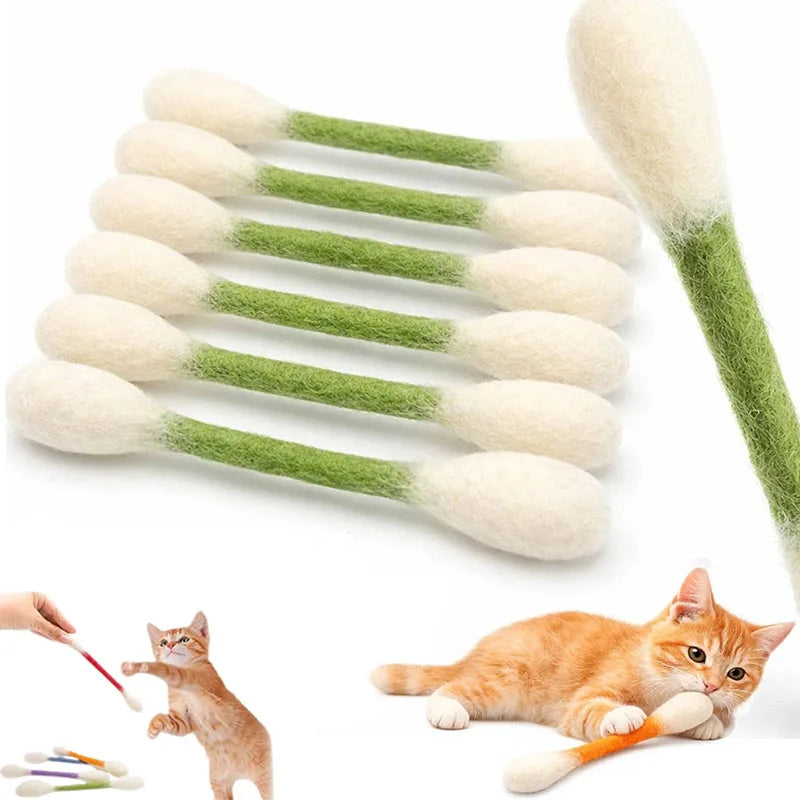 Cotton Swabs Cat Toys with Catnip Kitten Chew Sticks for Indoor Boredom Durable Dental Teething Ropes cat Lover Gift Accessories