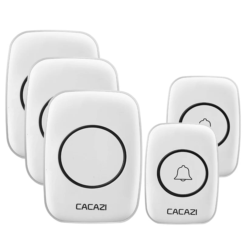 CACAZI New Wireless Doorbell Waterproof 300m Range US EU UK Plug-in Home Intelligent Door Bell Chime 1 2 Button 1 2 3 Receivers
