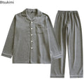 New 2026 Autumn and Winter Men's Pajamas Two Piece Set Nightwear Simple Solid Color Thick Pajamas Suit Pijama Loungewear for Men