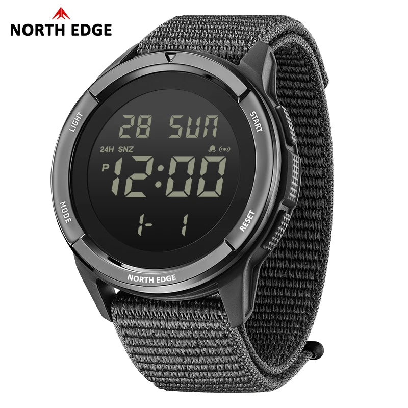 NORTH EDGE 2026 TERRAX Men's Digital Watches Outdoor Sports Swimming Waterproof 50M Stopwatch Countdown Electronic Watch For Men