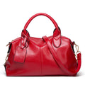Women's Fashionable and Elegant Large-Capacity Oil Wax Leather Handbag, Convenient Solid Color Faux Leather Boston Crossbody Bag, Anti-Theft Commuter Bag with Zipper Lock, Detachable Shoulder Strap, Dual Handle Design, Adjust