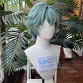 [Styled Wig] Lohen Cosplay Wig Game Genshin Impact  Men Short 35cm Green Hair Knights Of Favonius Cosplay Halloween Wig