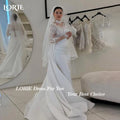 LORIE Lace Beach Wedding Dresses 3D Floral Applique - View 2 | SAMAG