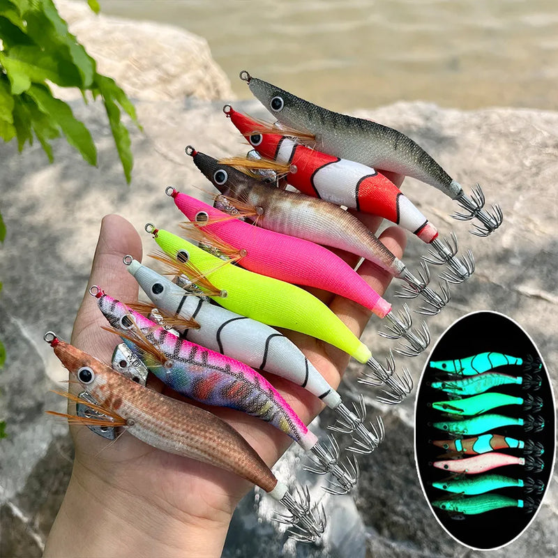 7.2G-14G Squid Jig Hard Fishing Lure Shrimp Prawn | SAMAG