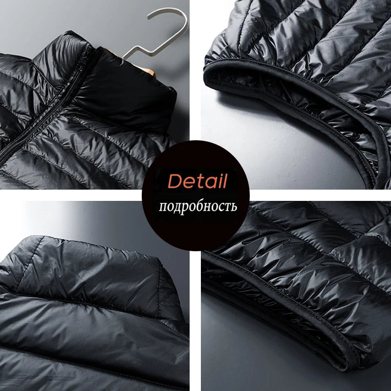 Men Winter Down Vests Mens waterproof Fashion Casual Down Sleeveless Vest Jackets Mens Autumn Couple Lightweight Work Waistcoat
