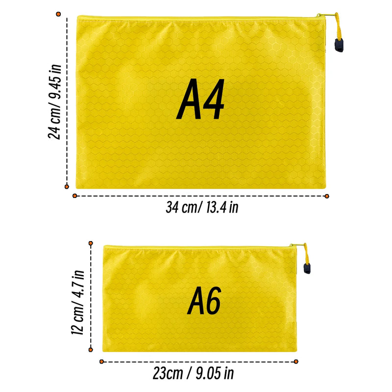 A4/A6 Pencil Bag Zipper Pouch Document Puzzle Bag Waterproof Zip File Folders Pencil Case Storage Bags School Office Supplies