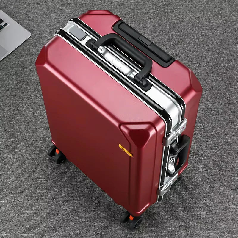 COLENARA Cabin Suitcase Men's Business Boarding Box Women's Aluminum Frame Trolley Case 20"22"24"26 Inch Large Capacity Luggage