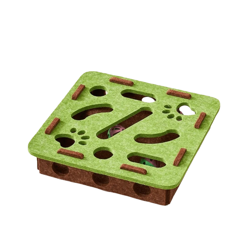 Cat Scratching Posts For Indoor Cat Puzzle Toy Felt Puzzle Box Cat Exercise Toy with Ball Kitten Interactive Indoor Exercise Toy
