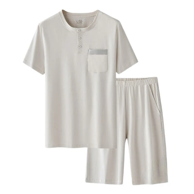 Men's Super Soft Cotton Modal Pajama Set Short Sleeves | SAMAG