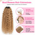 Honey Blonde #27 Burmese Curly Feather Crochet Human Hair Extensions Small Spiral Curls Crochet Braids Miracle Knots Knotless Pre Separated Human Hair Natural Texture Boho Hairstyle For Women