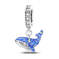 925 Sterling Silver Ocean Theme Charm Beads For Women Blue Wave Dolphin Seashell Compatible Summer Beach Vacation Jewelry