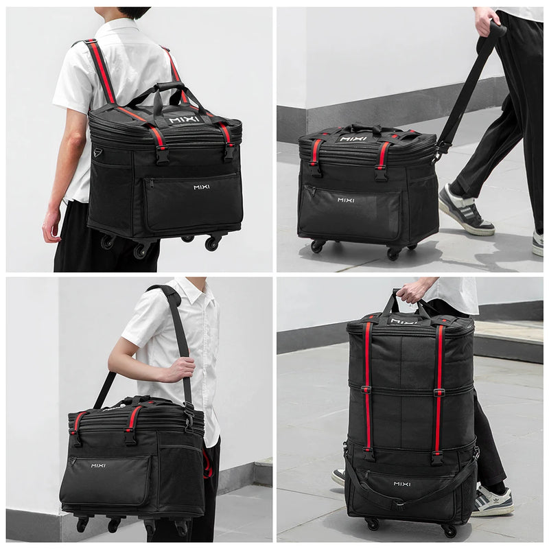 Mixi Expandable Large Capacity Foldable Travel Bag With Rolling Wheels Luggage Bag Duffel Bag M3015