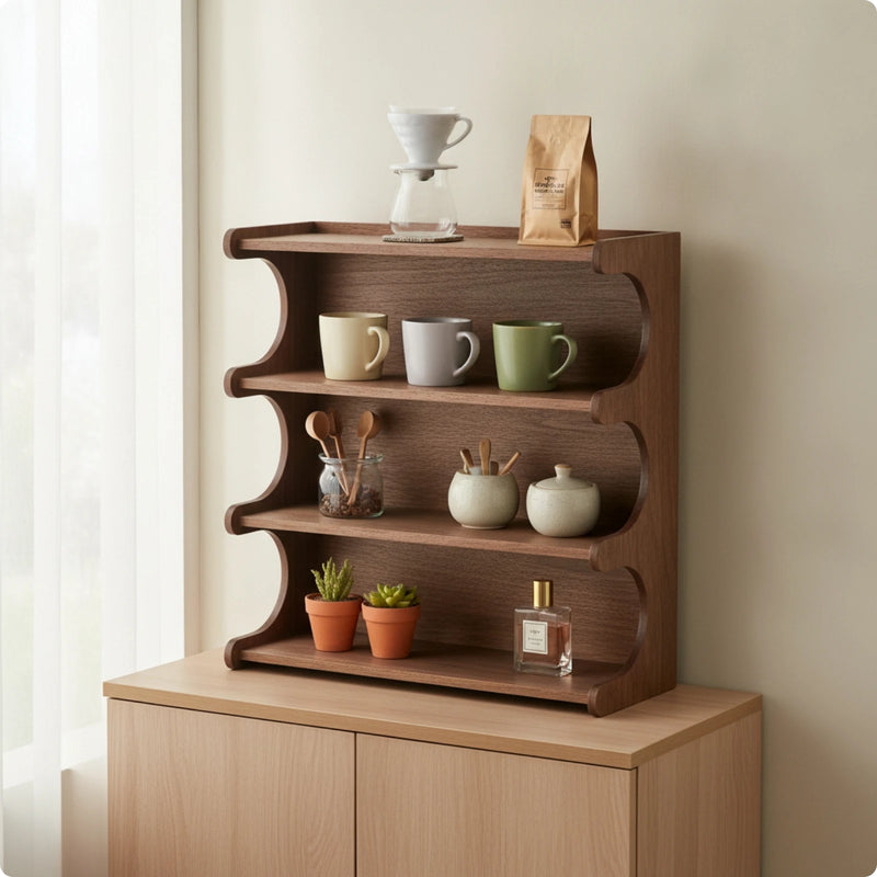 Mug Storage Shelf Elegant Cup Rack Desktop Double - Tier Coffee Display Space - Saving for Collectors - View 8 | SAMAG