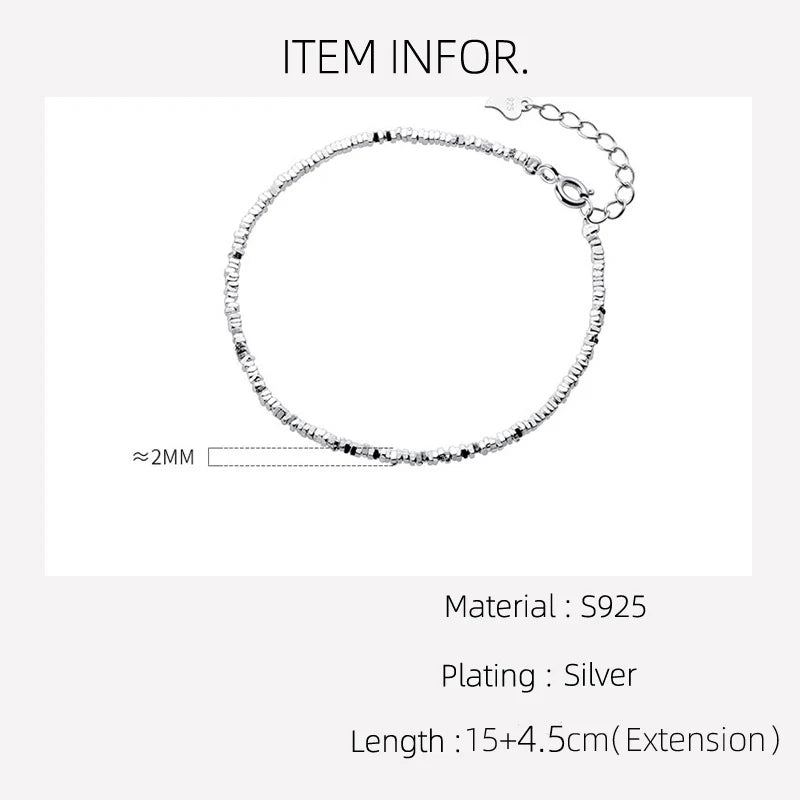 La Monada 15+4.5cm Simple Irregular Bracelets For Women Silver 925 Sterling Jewelry Fine 925 Sterling Silver Women's Bracelet