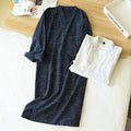 Spring And Summer New Style Japanese Kimono Men's Bathrobe 100%Cotton Striped Nightgown Plus Size Yukata Home Sweat Steaming Set