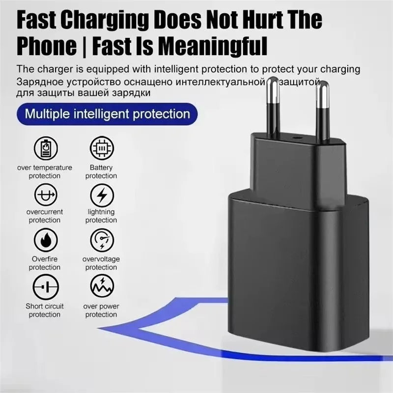 PD 45W 5A Super Fast Charger for Samsung S21 S22 S23 S24 Plus Note20 Ultra A34 A53 A54 A55 A71 A73 USB-C Quick Charging Cable 2m