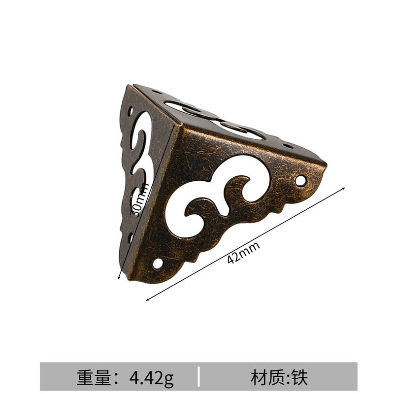 20pcs Retro metal corner protectors with cloud-patterned wood box iron corners decorative protective edge guards all four sides