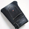 Men y2k Stretchy Denim jeans Ripped Skinny Letter Print | SAMAG