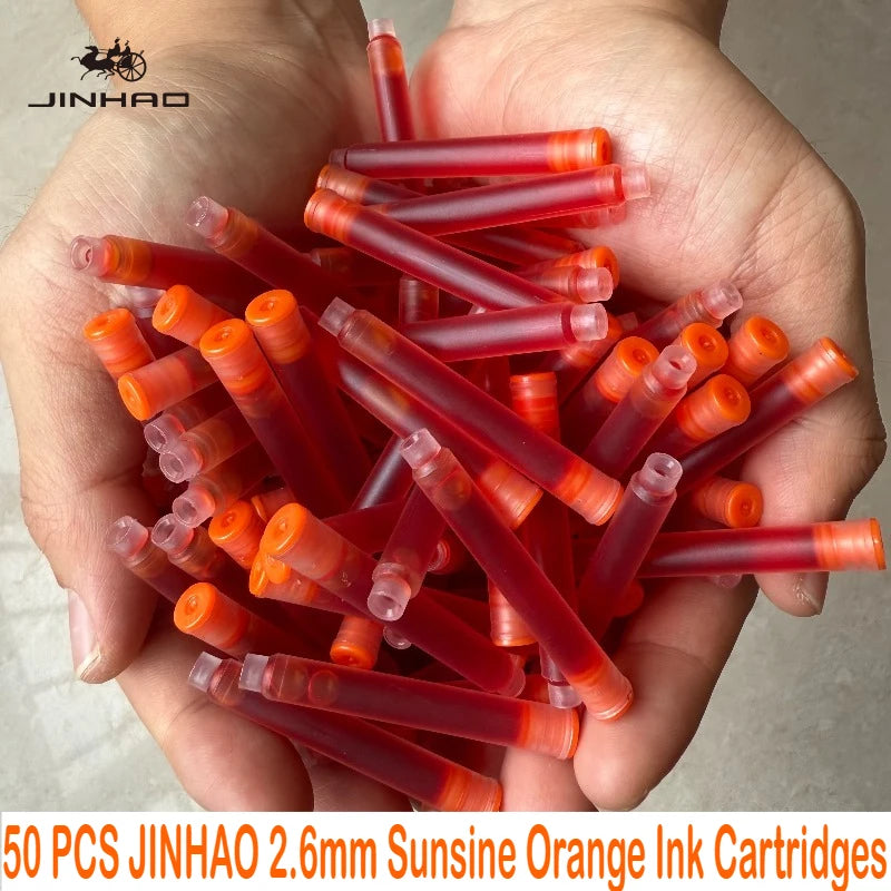 50/12 PCS JINHAO 12 Colors 2.6mm/3.4mm Fountain Pen Ink Cartridges For Majohn Hongdian Stationery School Office Supplies