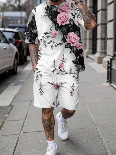 Men's Summer Set Flower T-shirts Clothing for Matching | SAMAG