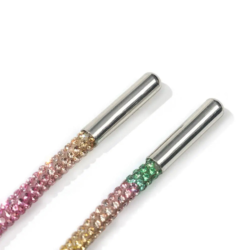 1PC Luxury Rhinestone Shoelaces Rainbow Diamond Shoe laces Sneakers Laces Shoes Round Shoelace 100/120/140/160CM  DIY Strings