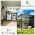 5.6x3.5 FT Outdoor Storage Shed & Hardtop Gazebo Combo | SAMAG
