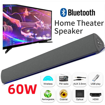 60W Wireless TV PC Soundbar Bluetooth Speaker Home | SAMAG
