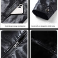 2025Plush Thickened Faux Leather Jacket Men's Fur Collar  Jacket Windproof   Waterproof Business Jacket Winter motorcycle jacket