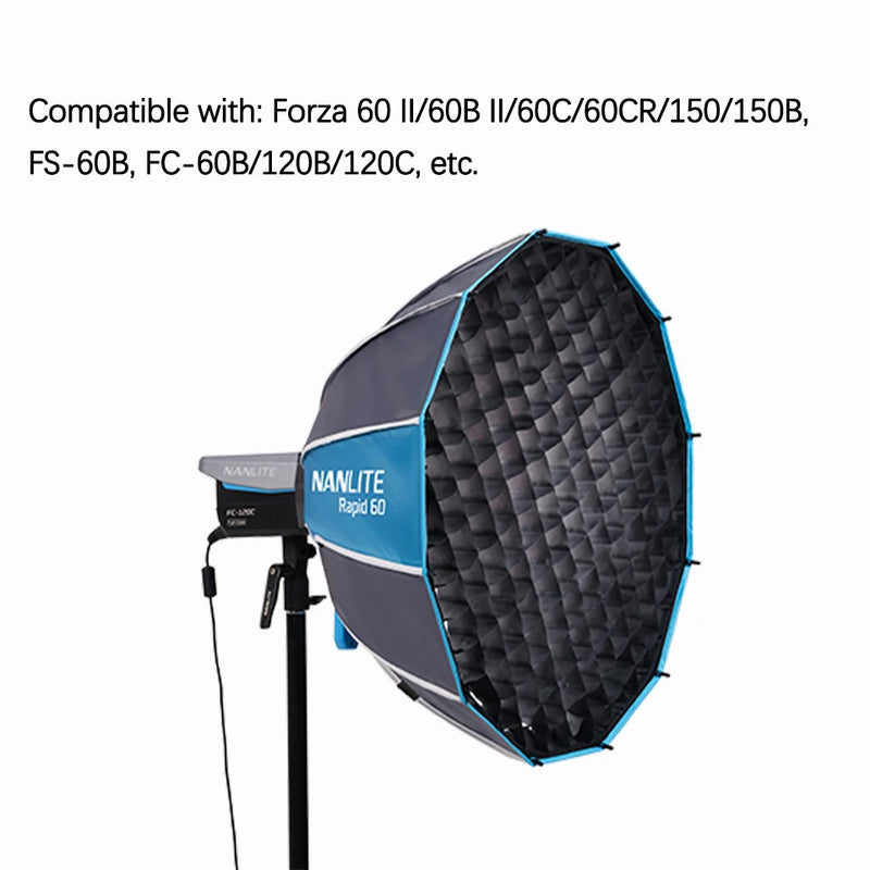 Nanlite SB-FM-RP60 Rapid 60cm FM Mount Softbox Professional Soft Light Rapid Setup Complete Accessories Durable Build