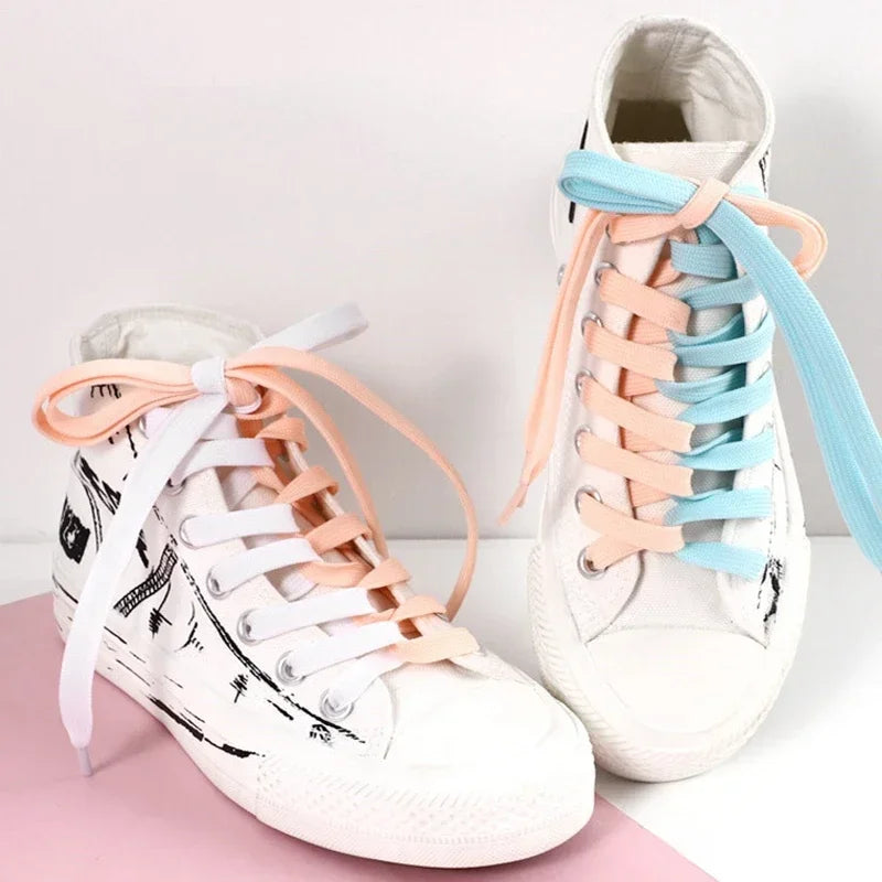 1Pair Solid Flat Shoelaces Sneakers Canvas Shoe laces Women Men Shoelace 21Colors Width 0.8cm Classic Laces for Shoes Strings