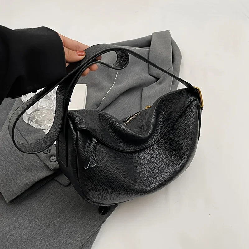 2026 Vintage Soft Leather Dumpling Bag For Women All-Match Multiway Shoulder Crossbody Hobo Purse Adjustable Strap Daily Commute Handbag