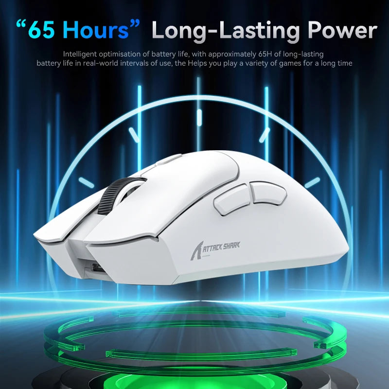 Attack Shark R1 Wireless Gaming Mouse PAW3311 Sensor 18000 DPI 1000Hz Polling Rate Tri Mode Bluetooth Lightweight for PC Laptop
