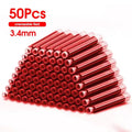 50pcs Fountain Pen Ink Cartridge Refills Bottle 4 Color Disposable Dia 3.4mm 2.6mm School Office Stationery Supplies CW-159