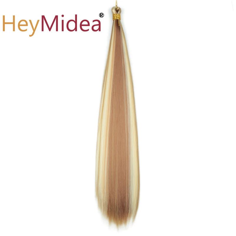 22-28Inch Straight Pony Hair Bundles Crochet Braids Hair Silky Colorful Synthetic Braiding Hair Ombre Synthetic Hair For Women
