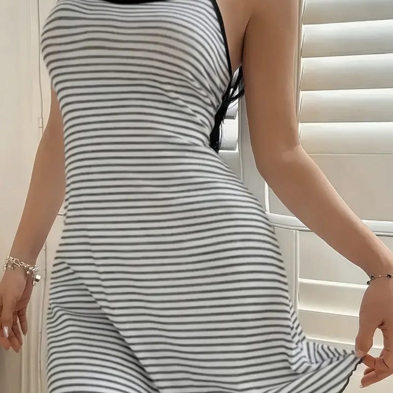Women's Striped Sleep Dress summer thin sleeveless | SAMAG
